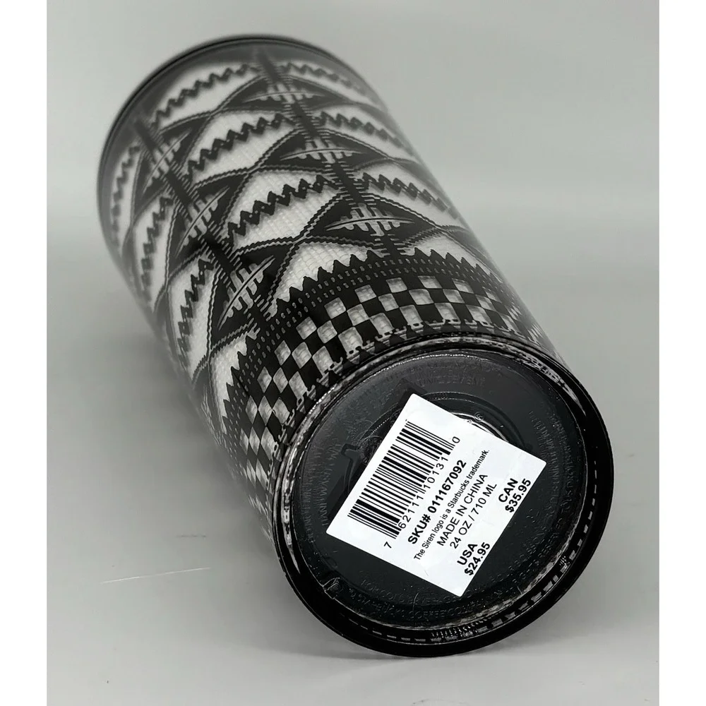 NEW Starbucks Summer 2025 Shade Akanbi 24 Oz‎ Black & White Cold Cup